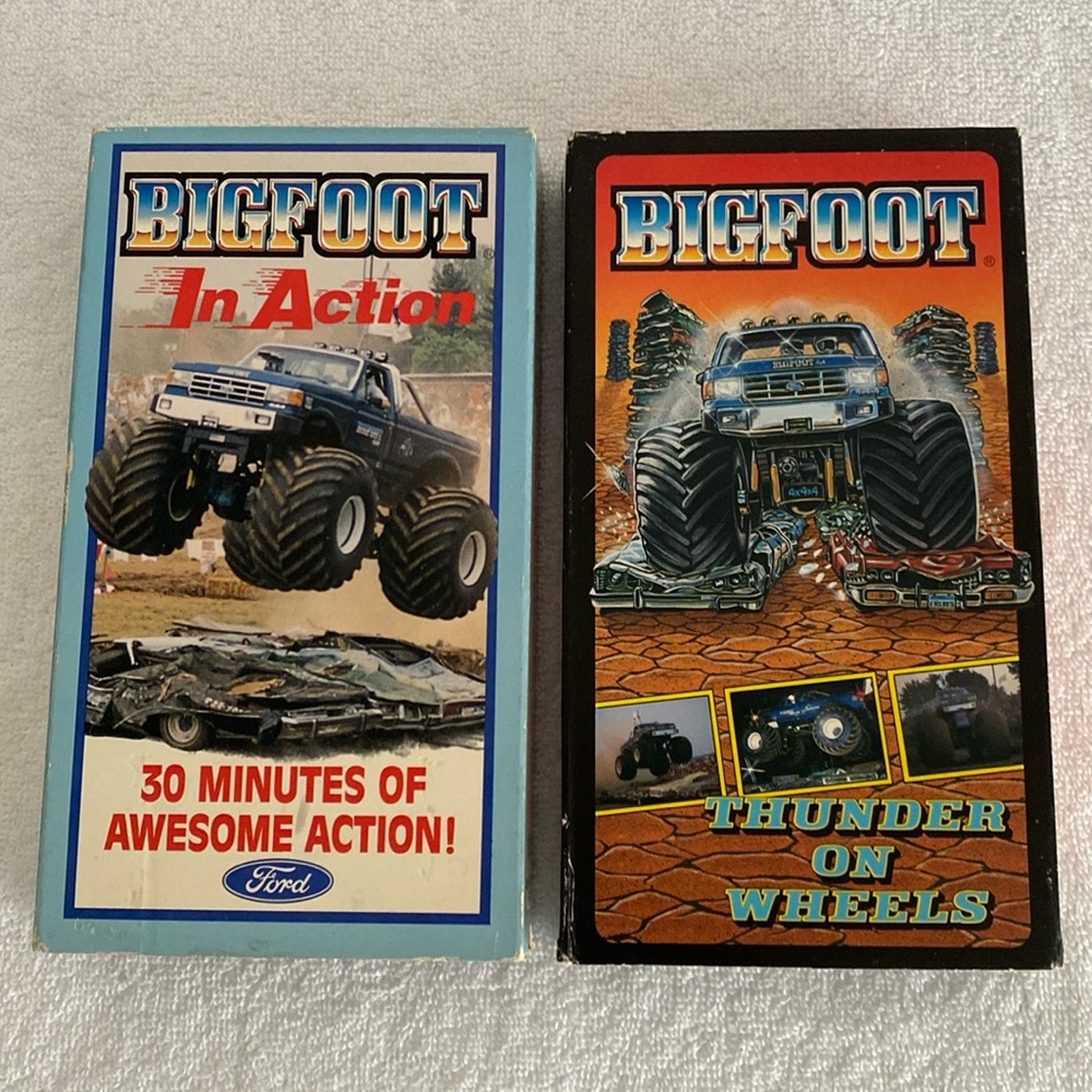 Vintage 2 BIGFOOT Monster Truck VHS Tapes